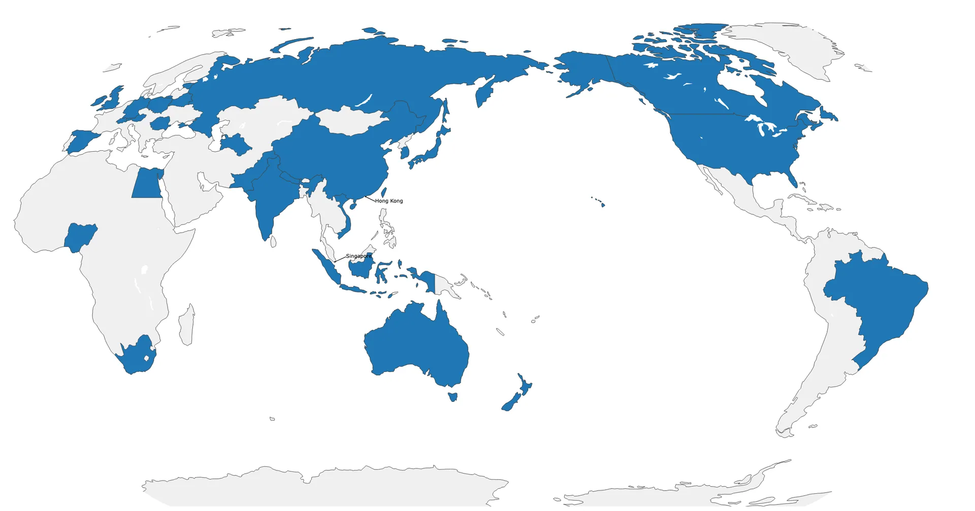 Global survey coverage map
